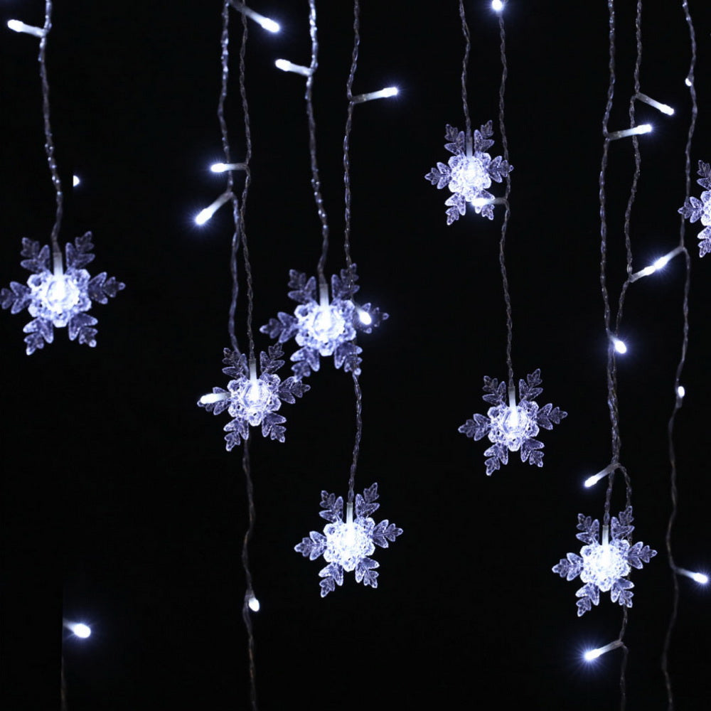 6M Snowflake Icicle Lights with 160 Cool White LEDs
