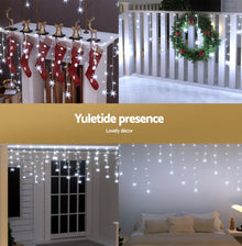 6M Snowflake Icicle Lights with 160 Cool White LEDs