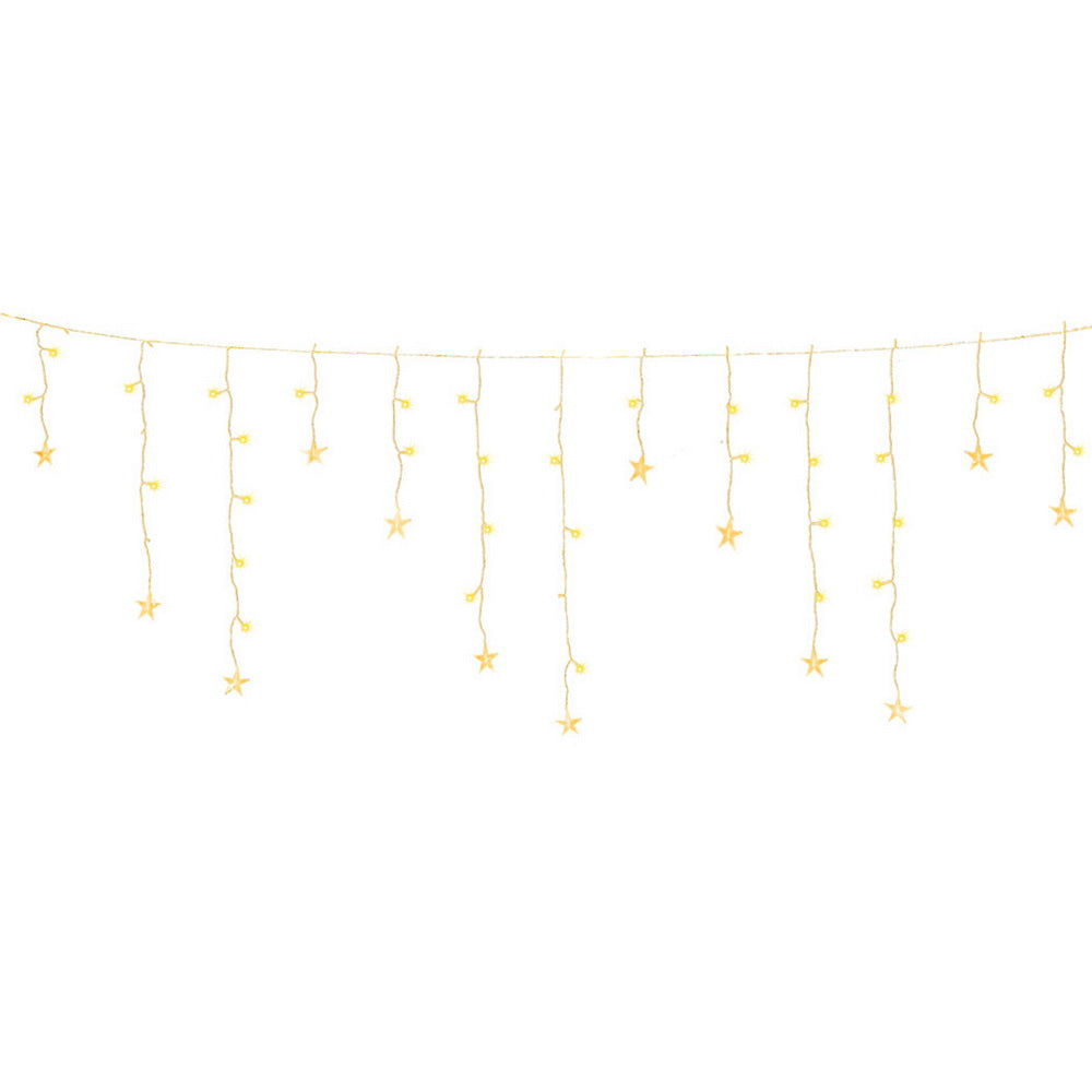 6M Solar Star Icicle Lights with 160 Warm White LEDs