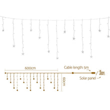 6M Solar Star Icicle Lights with 160 Warm White LEDs