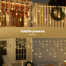 6M Solar Star Icicle Lights with 160 Warm White LEDs