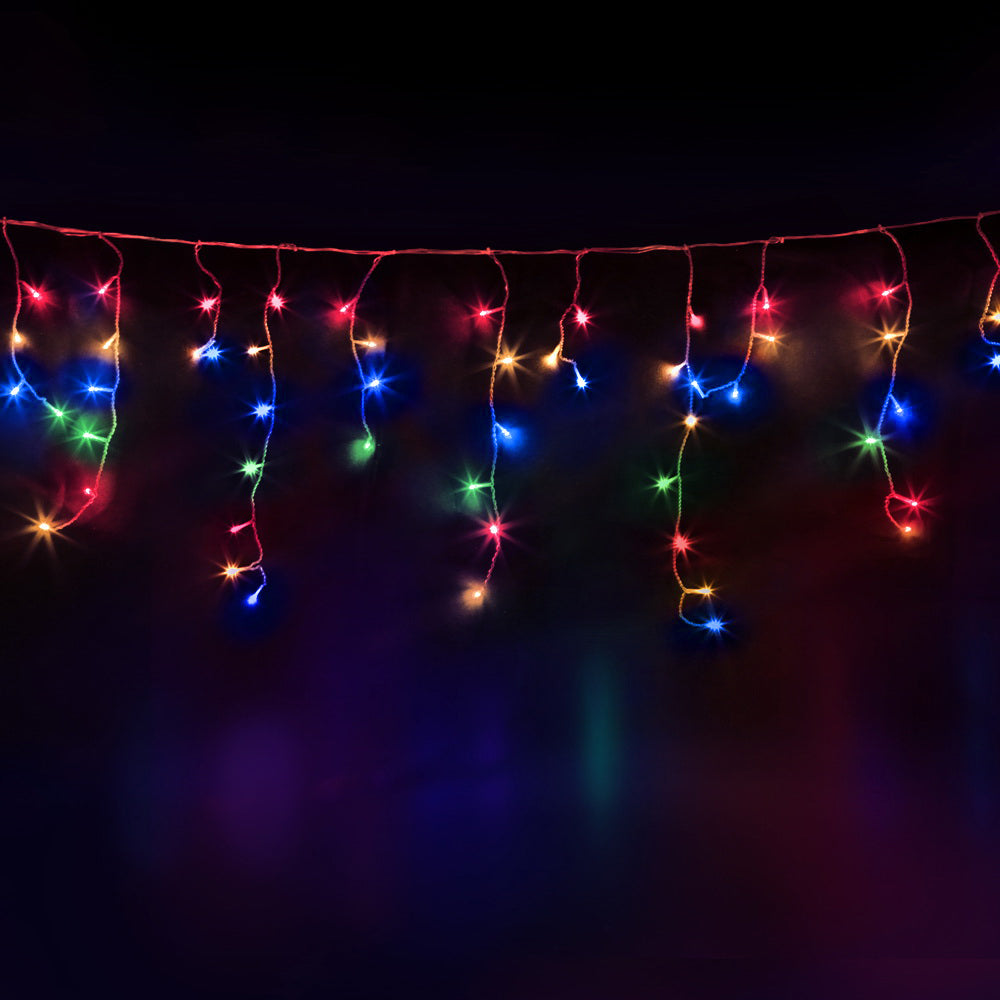 12.5M Solar Icicle Christmas Lights with 500 Multi-Colour LEDs