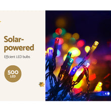 12.5M Solar Icicle Christmas Lights with 500 Multi-Colour LEDs