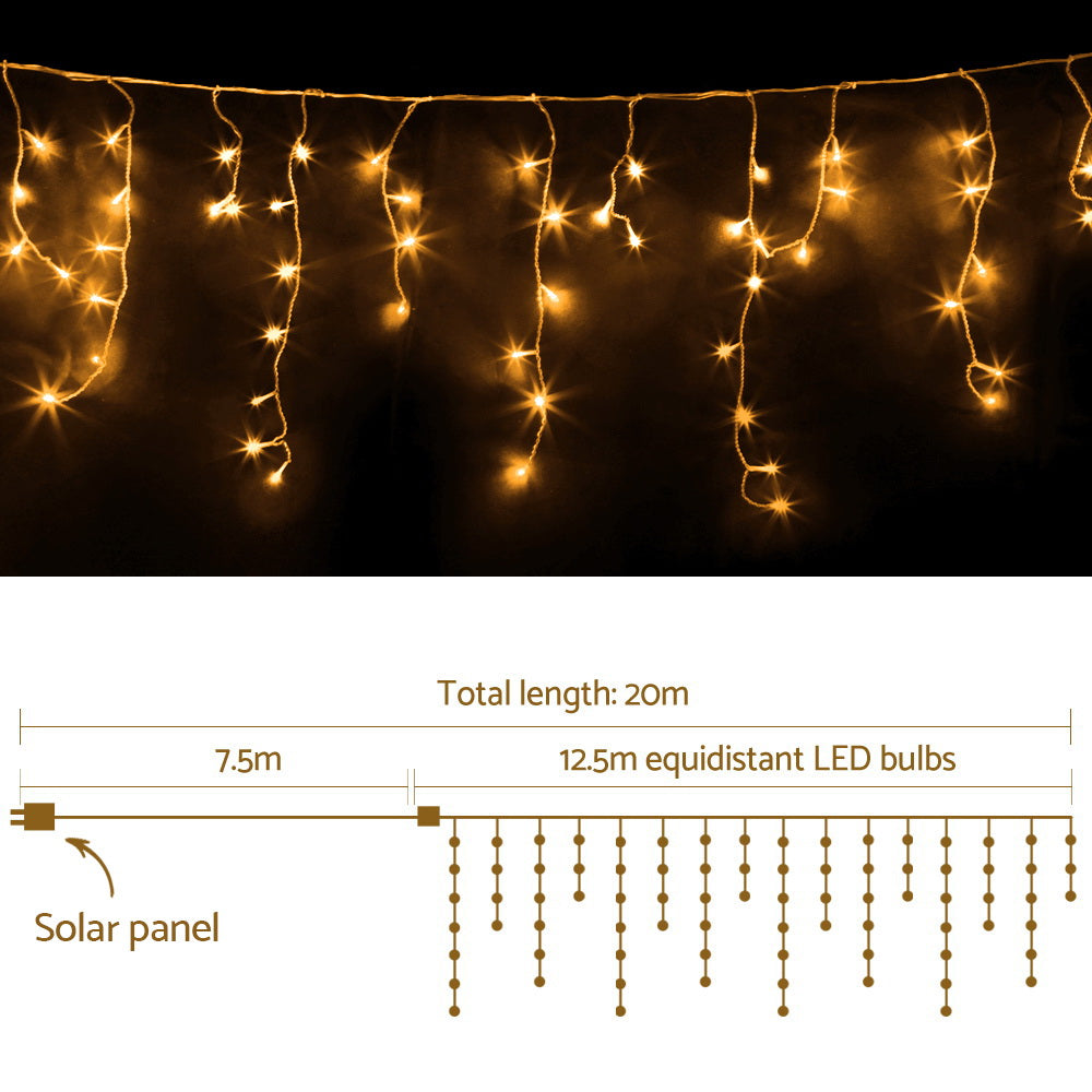 12.5M Icicle Christmas Lights with 500 Warm White LEDs