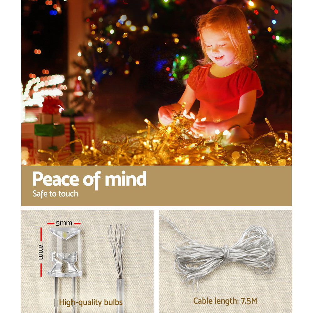12.5M Icicle Christmas Lights with 500 Warm White LEDs