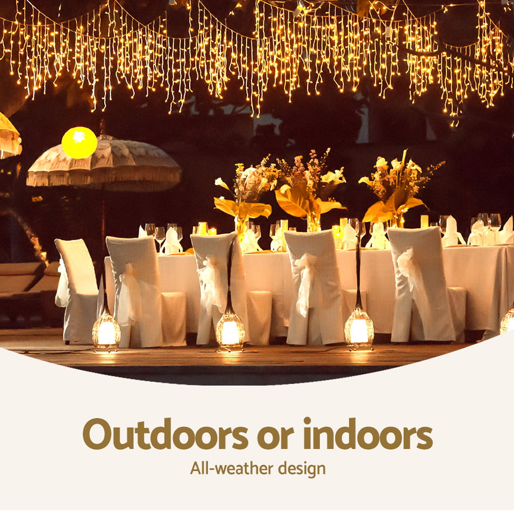 12.5M Icicle Christmas Lights with 500 Warm White LEDs