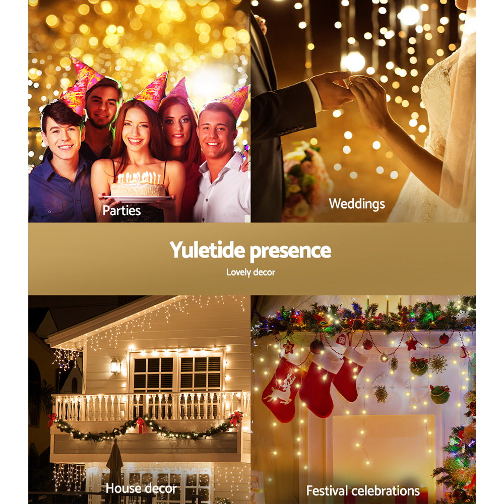12.5M Icicle Christmas Lights with 500 Warm White LEDs