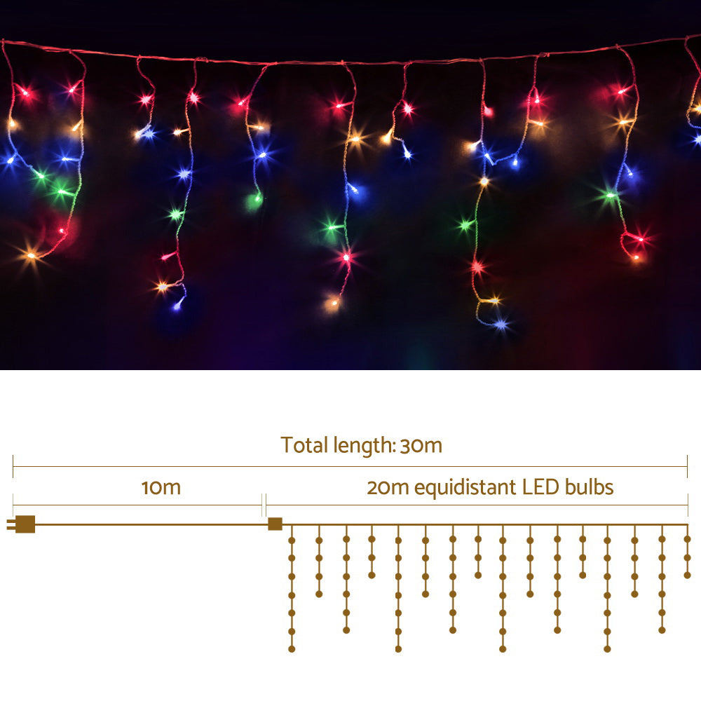 20M Icicle Lights with 800 Multicolour LEDs