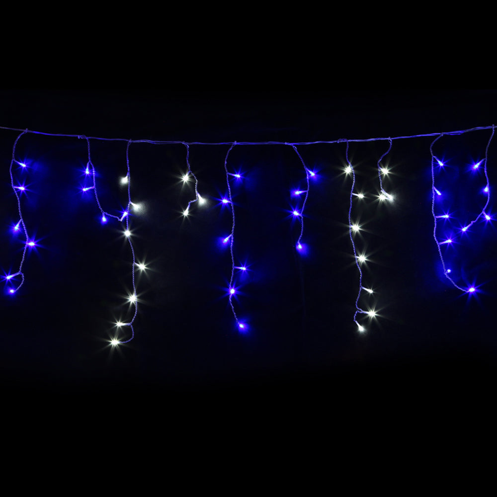 20M Icicle Christmas Lights with 800 Blue & White LEDs