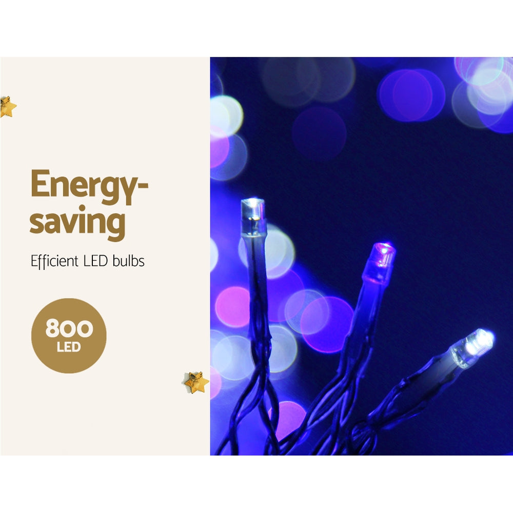 20M Icicle Christmas Lights with 800 Blue & White LEDs