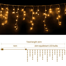 20M Icicle Christmas Lights with 800 Warm White LEDs