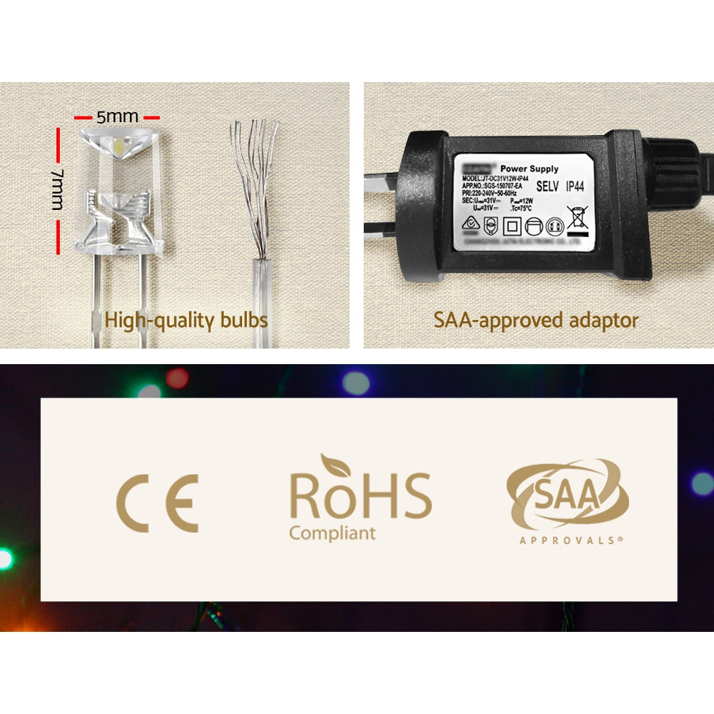 20M Icicle Christmas Lights with 800 Warm White LEDs