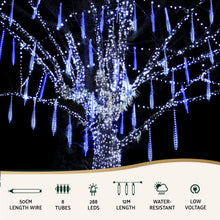7M Blue LED Meteor Shower Icicle Christmas Lights – 288 LEDs