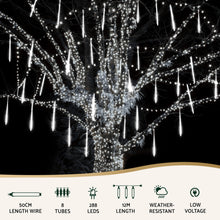 7M Meteor Shower Christmas Tube Lights with 288 White LEDs