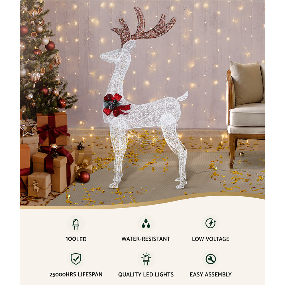 1.5M Light-Up Reindeer with 100 Warm White LEDs