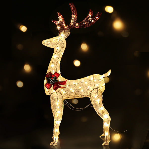 1.5M Light-Up Reindeer with 100 Warm White LEDs