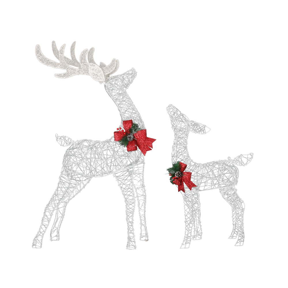 2 Piece Light-Up Reindeer Set with 170 Warm White LEDs
