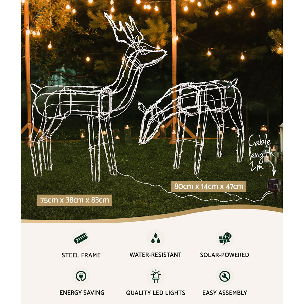 83CM Reindeer Motif Light Set – Cold White LEDs 200 Lights