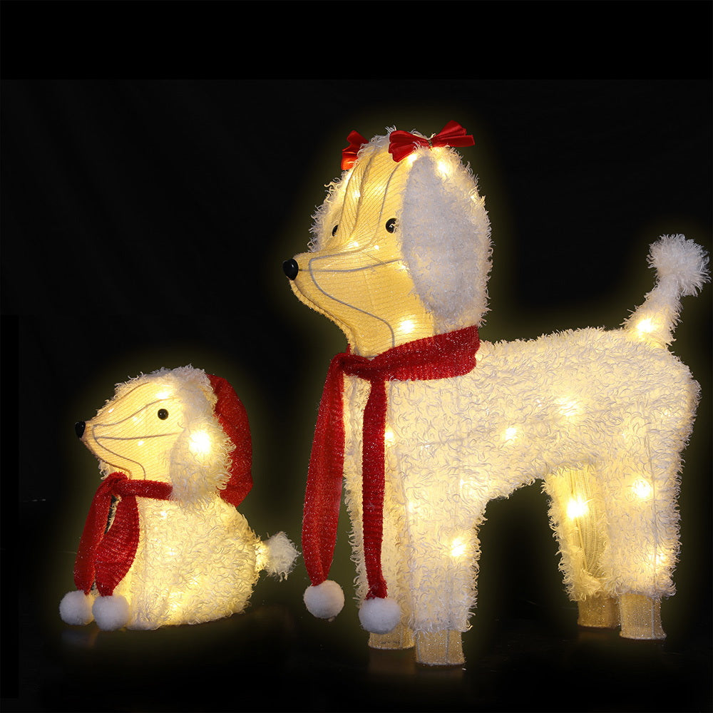 60 LED Dog & Puppy Christmas Light Decoration Set