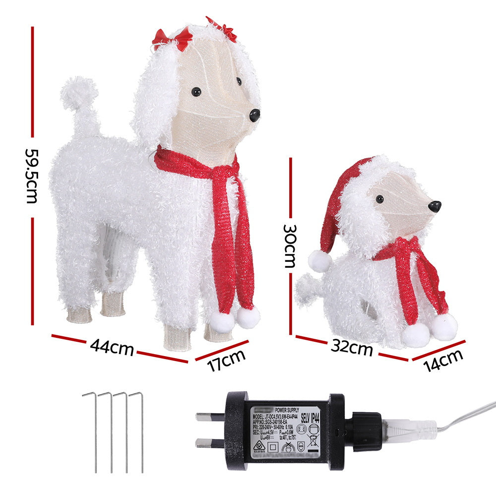 60 LED Dog & Puppy Christmas Light Decoration Set