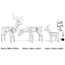 83CM Reindeer Family Motif Light Set – Cold White LEDs 250 Lights