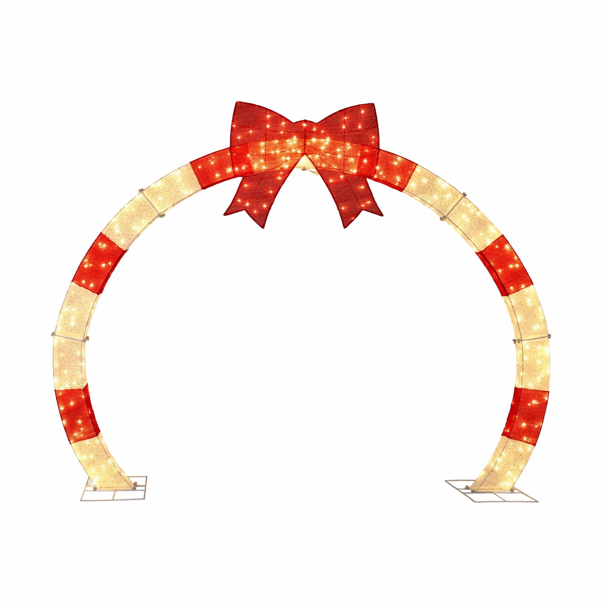 2.5M Pre-Lit Christmas Archway with Bow – 330 Warm White LEDs