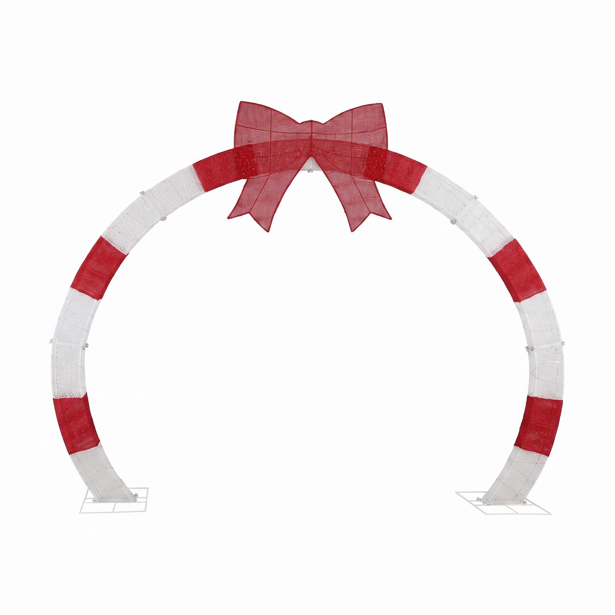 2.5M Pre-Lit Christmas Archway with Bow – 330 Warm White LEDs