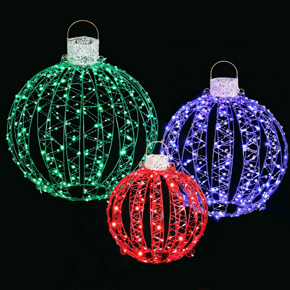 3-Piece Sphere Motif Light Set – RGB LEDs 320 Lights