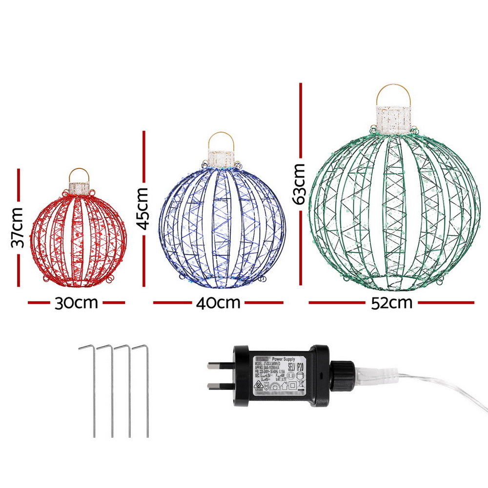 3-Piece Sphere Motif Light Set – RGB LEDs 320 Lights