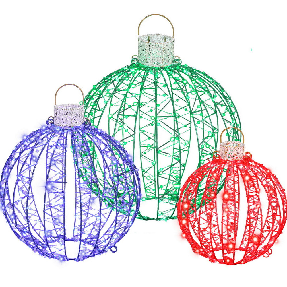 3-Piece Sphere Motif Light Set – RGB LEDs 320 Lights