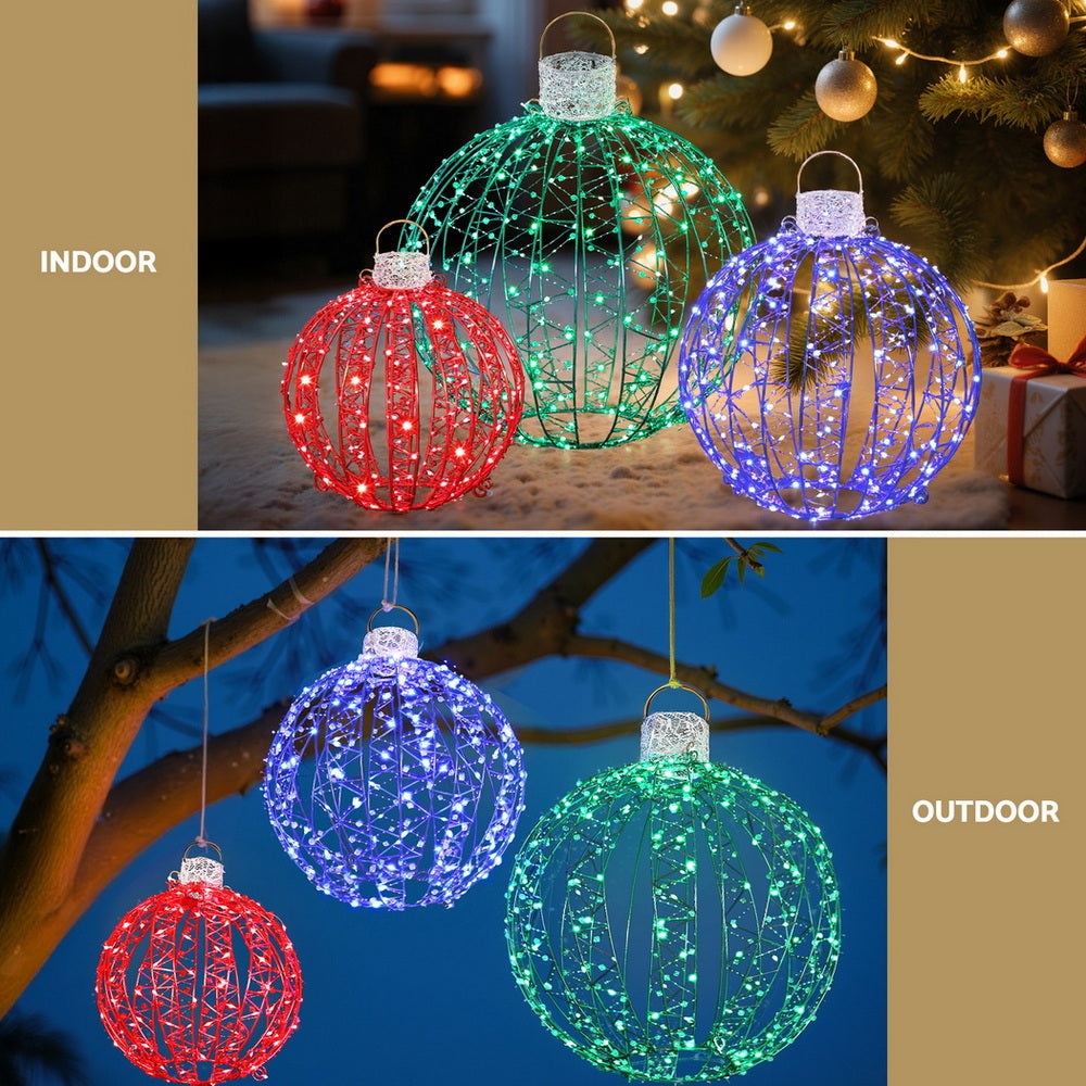 3-Piece Sphere Motif Light Set – RGB LEDs 320 Lights
