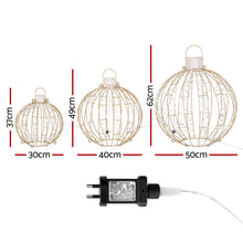 3PCS 3D Christmas Ball Motif Light Set – 360 Warm & Cool White LED Lights