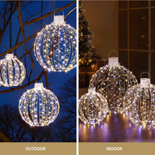 3PCS 3D Christmas Ball Motif Light Set – 360 Warm & Cool White LED Lights