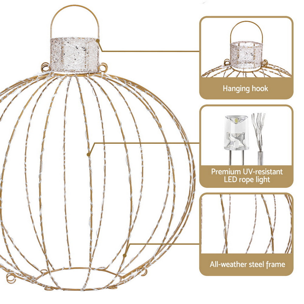 3-Piece Sphere Motif Light Set – Warm White LEDs 320 Lights