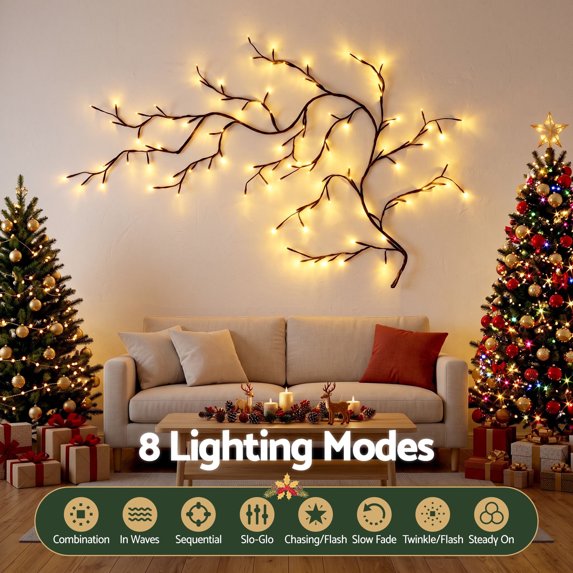 1.8M Willow Vine Fairy Lights with 96 Warm White LED