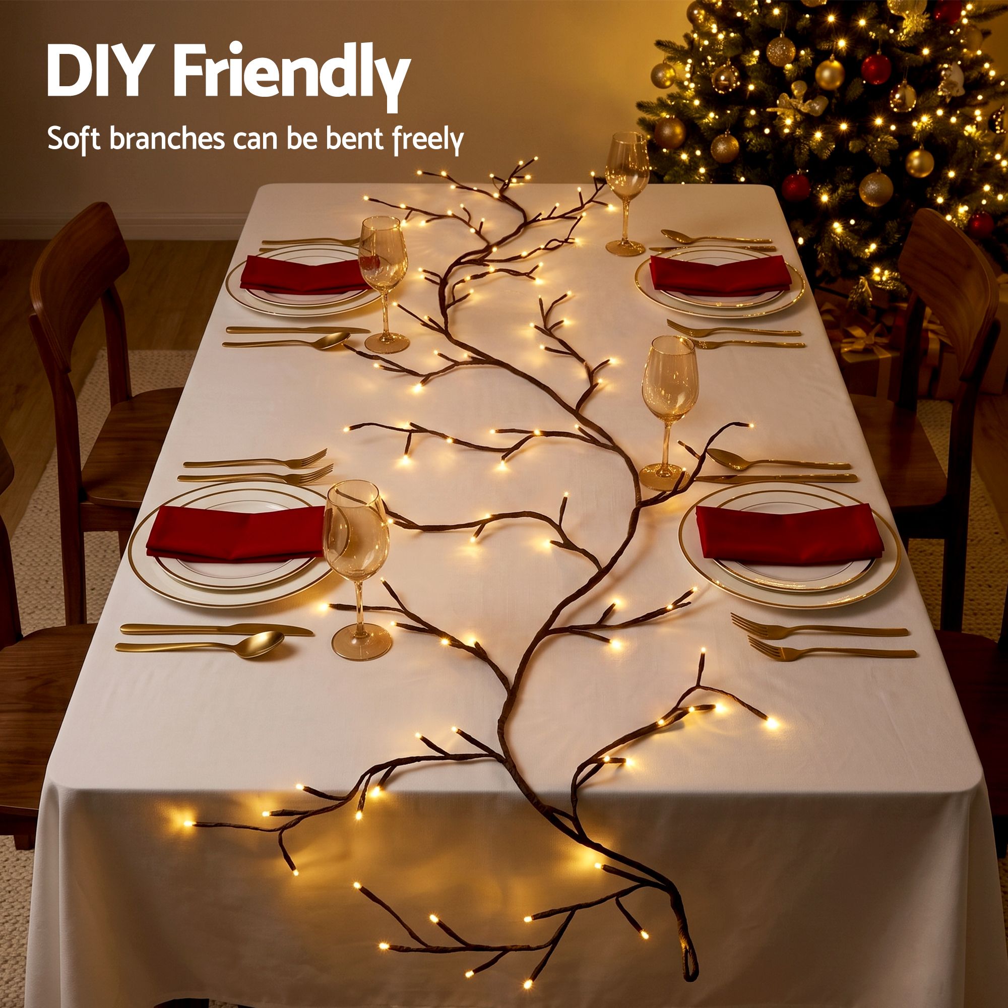 1.8M Willow Vine Fairy Lights with 96 Warm White LED