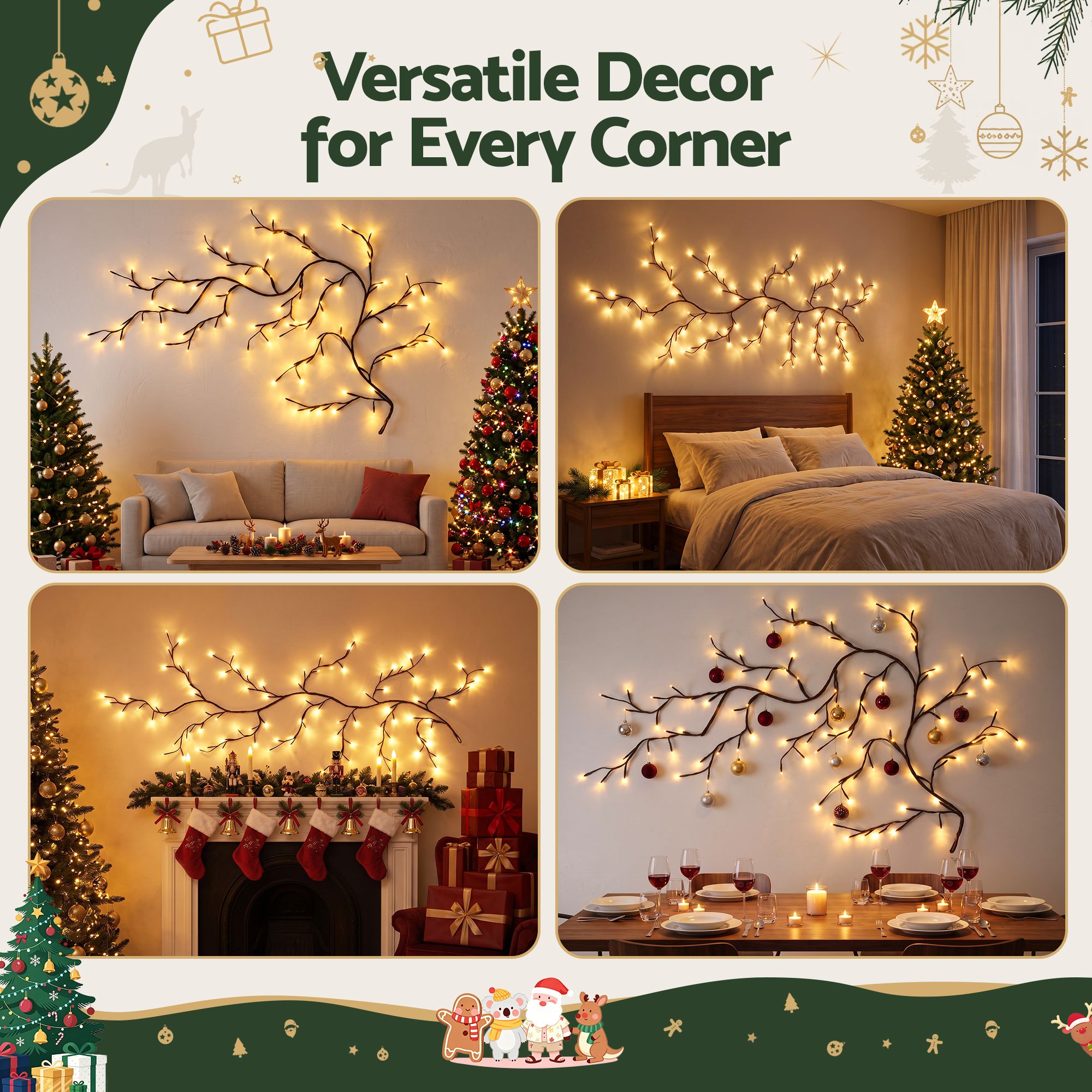 1.8M Willow Vine Fairy Lights with 96 Warm White LED