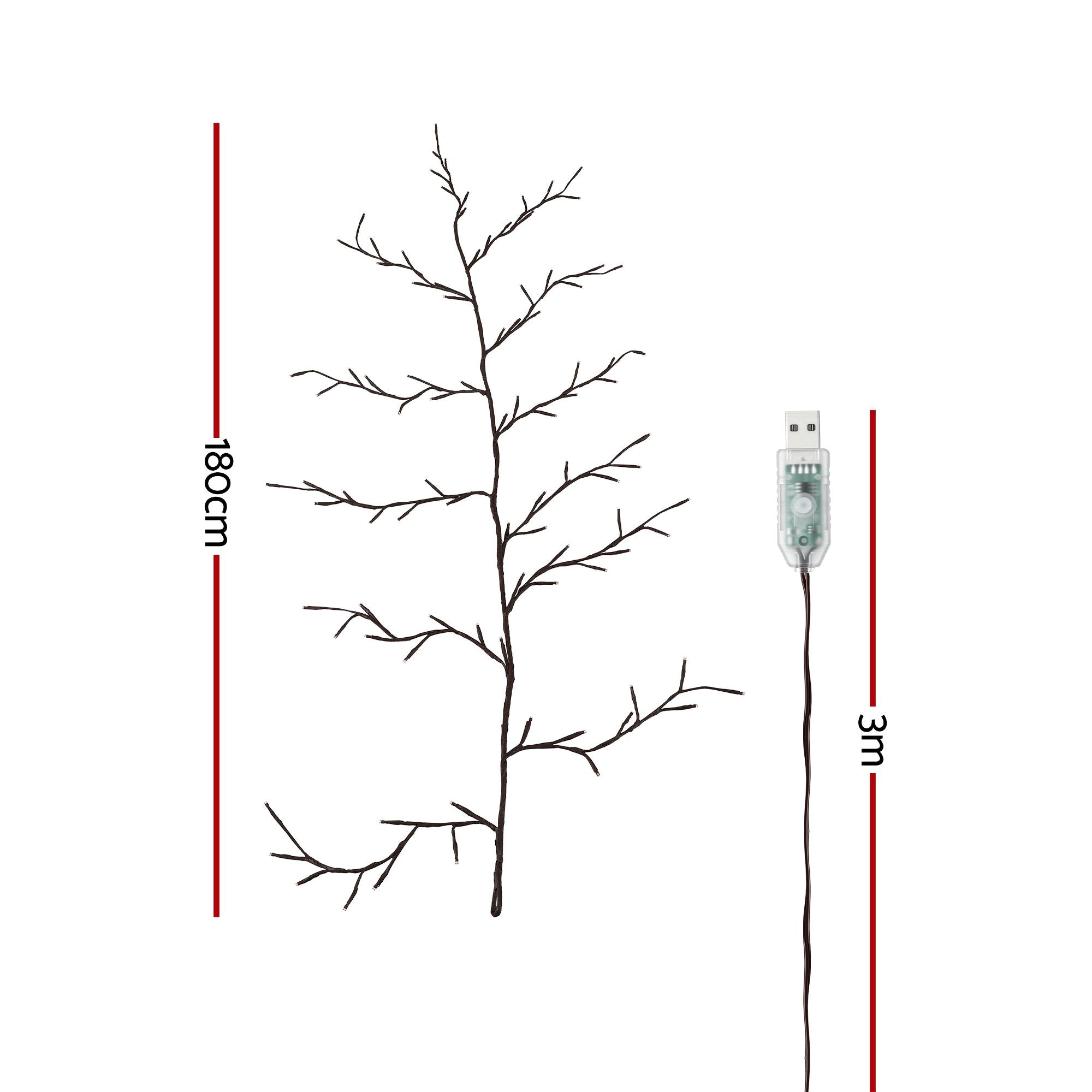 1.8M Willow Vine Fairy Lights with 96 Warm White LED