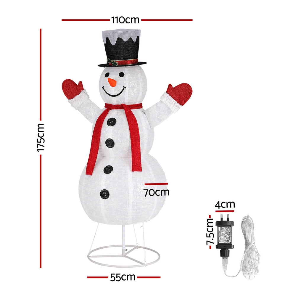1.75M Light-Up Snowman with 200 Warm White LEDs