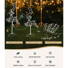 3 Piece Light-Up Reindeer & Sleigh Set with 120 Cool White LEDs