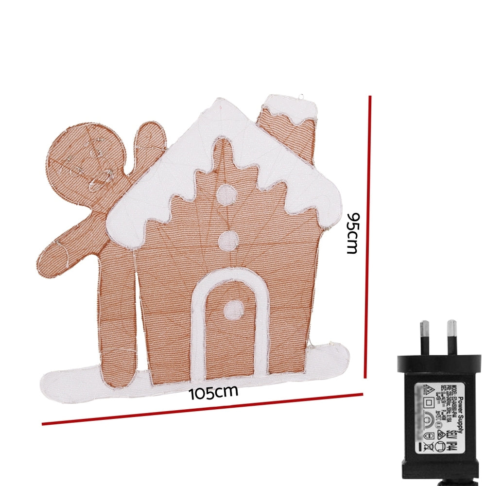 105CM Light-Up Gingerbread House with 330 Multicolour LEDs