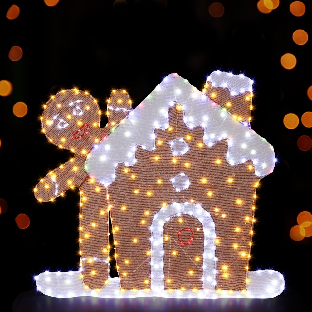 105CM Light-Up Gingerbread House with 330 Multicolour LEDs