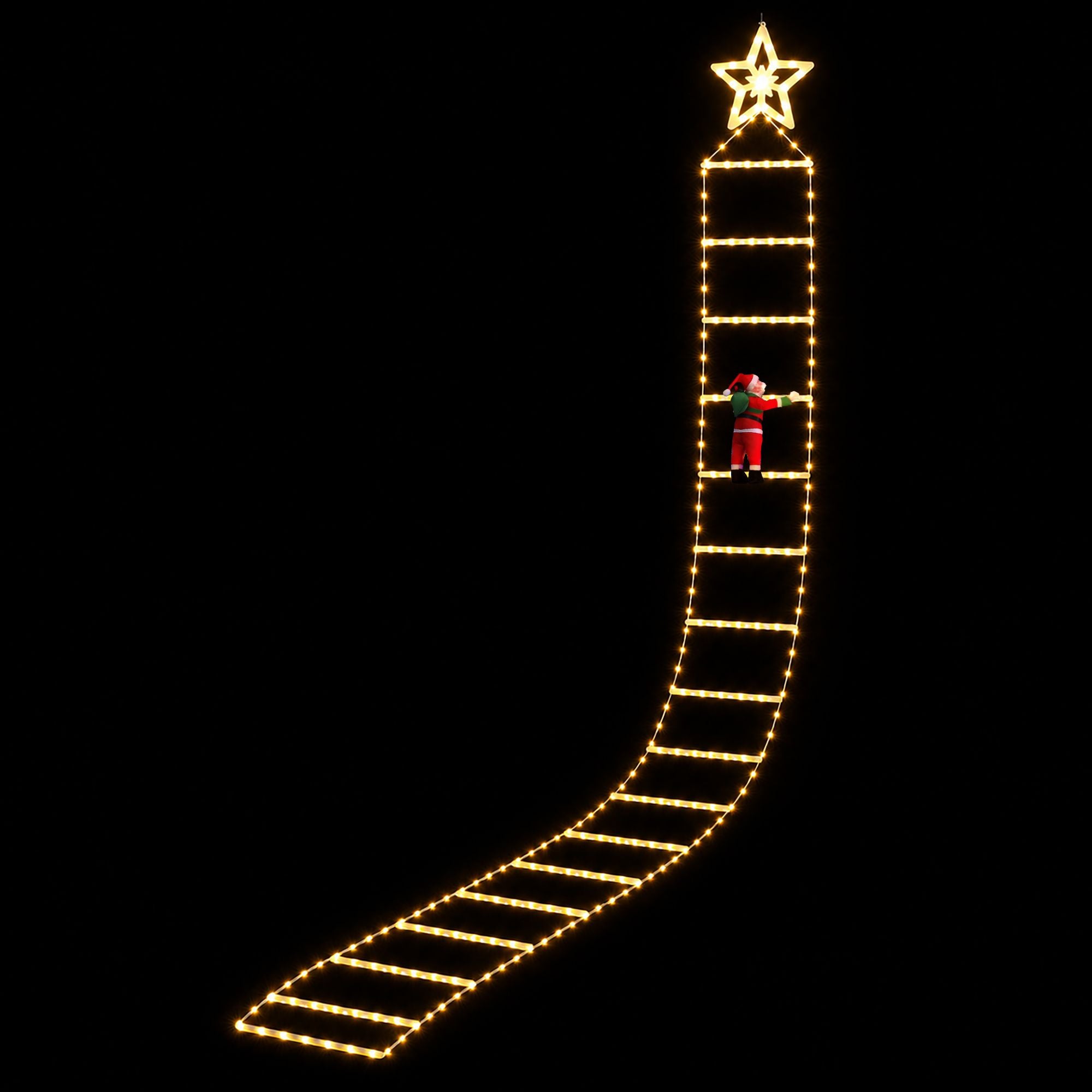 3.4M Climbing Santa Ladder Lights with 328 Warm White LED Lights
