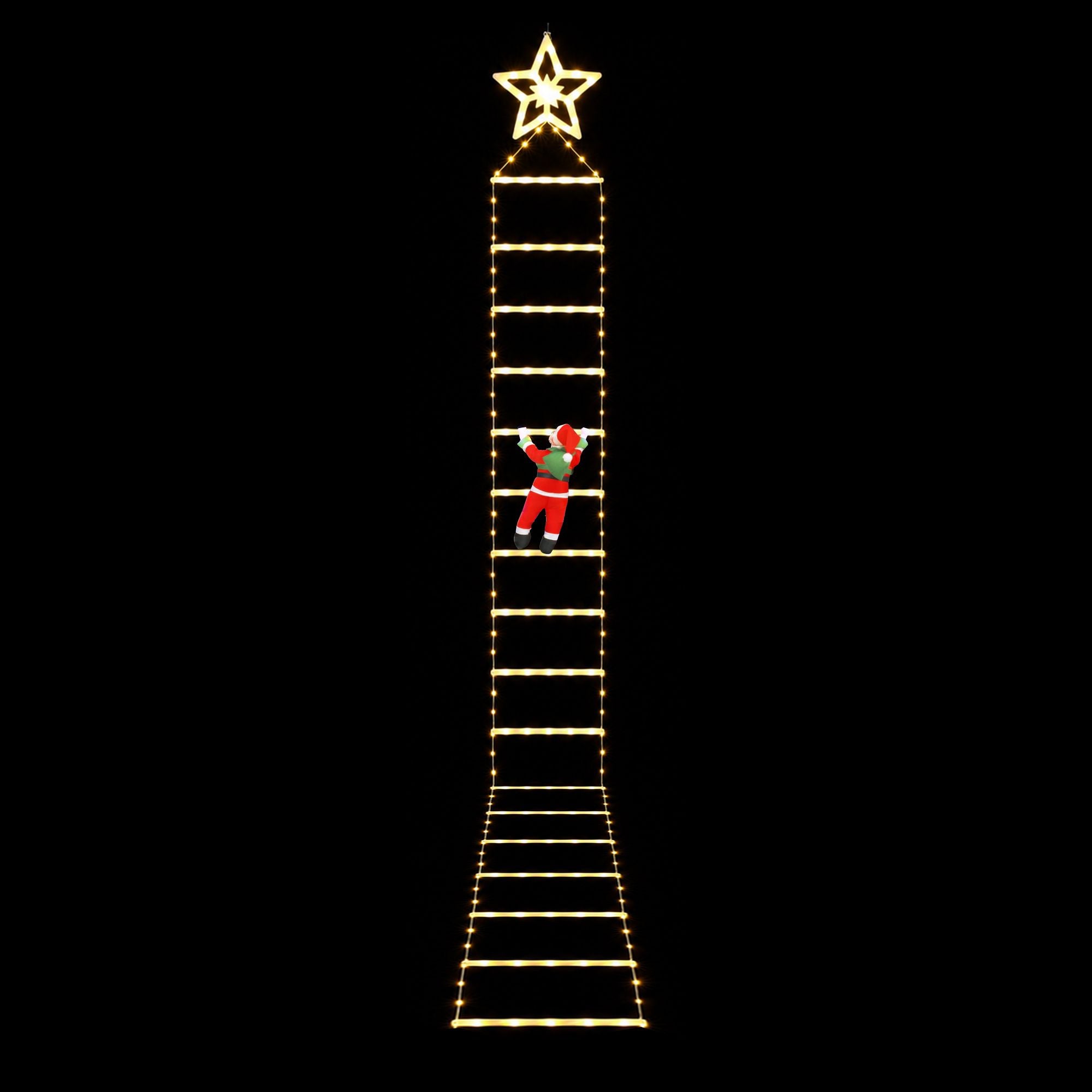 3.4M Climbing Santa Ladder Lights with 328 Warm White LED Lights