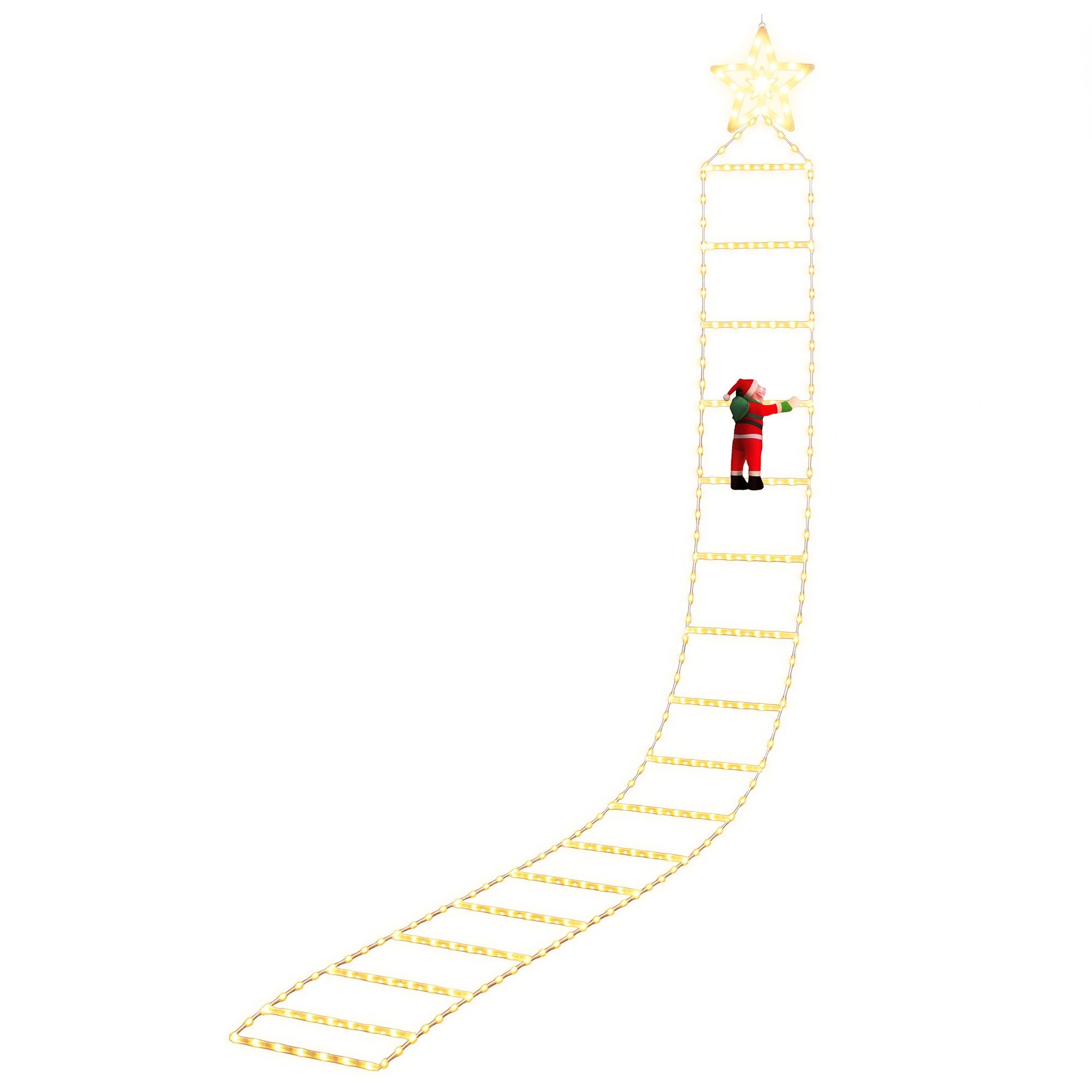 3.4M Climbing Santa Ladder Lights with 328 Warm White LED Lights