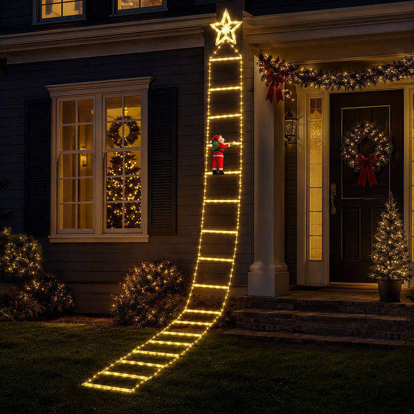 3.4M Climbing Santa Ladder Lights with 328 Warm White LED Lights