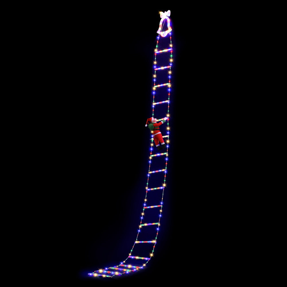 3.5M Climbing Santa Christmas Ladder Lights with 300 Multi-Colour LEDs