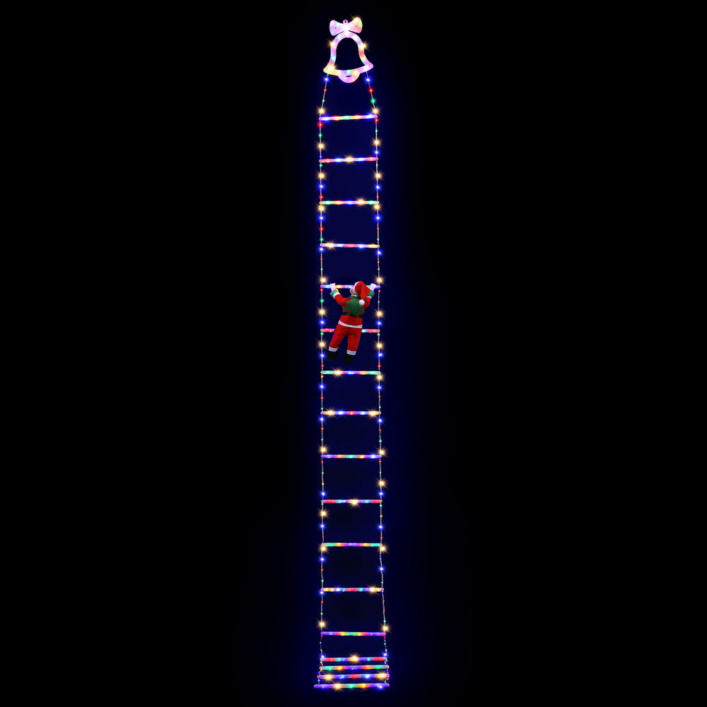 3.5M Climbing Santa Christmas Ladder Lights with 300 Multi-Colour LEDs