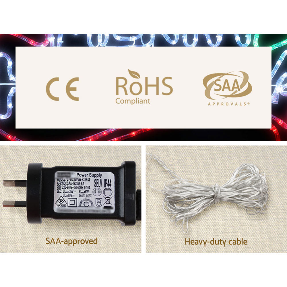 96CM Merry Christmas Motif Light – Multi-Colour LEDs 288 Lights