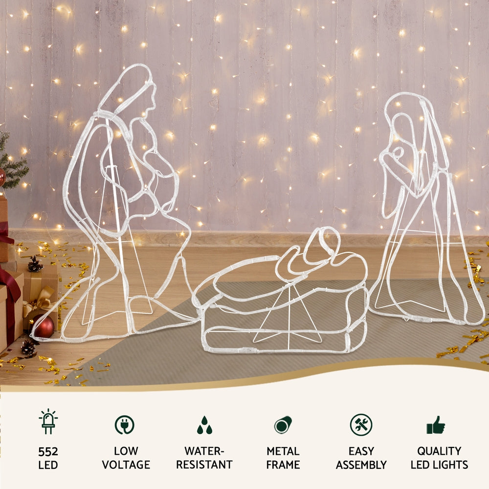 112CM Nativity Scene Motif with 552 Multicolour LEDs